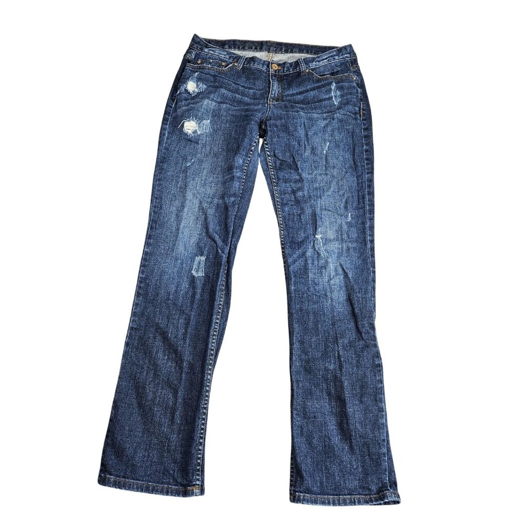 Simply Vera Vera Wang Bootcut Jeans Womens‎ 8 Blue Medium Wash Distressed Denim
